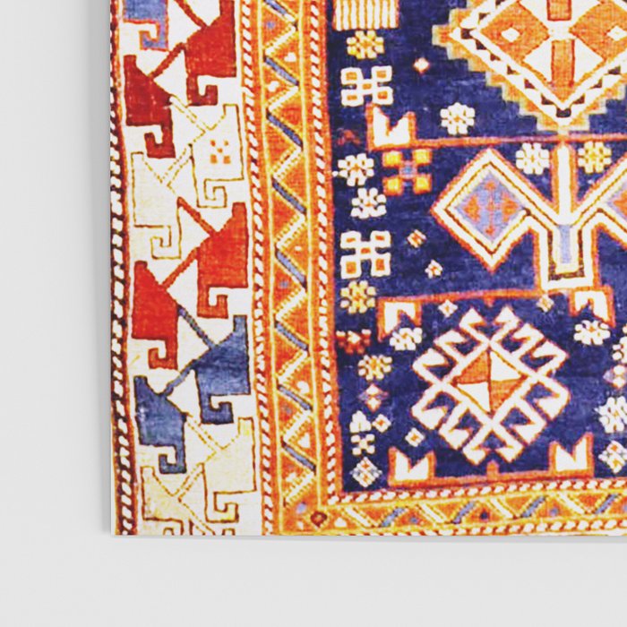 Antique Shirvan Rug With Abstract Peacock Print Poster Gallery Image 3