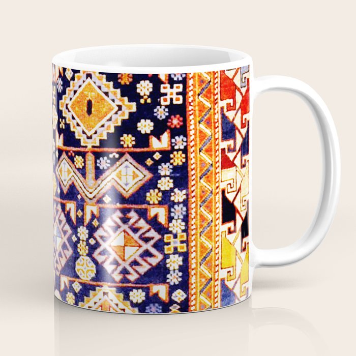 Antique Shirvan Rug With Abstract Peacock Print Coffee Mug Gallery Image 1