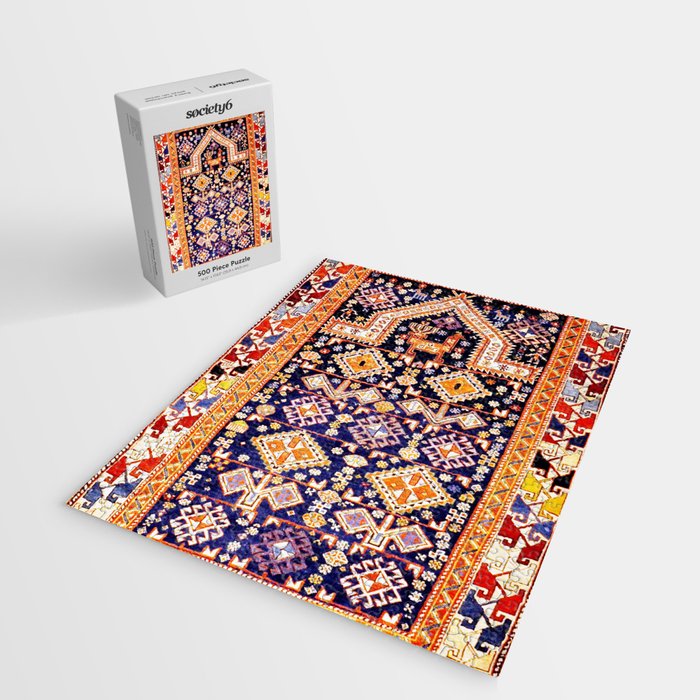 Antique Shirvan Rug With Abstract Peacock Print Jigsaw Puzzle Gallery Image 2