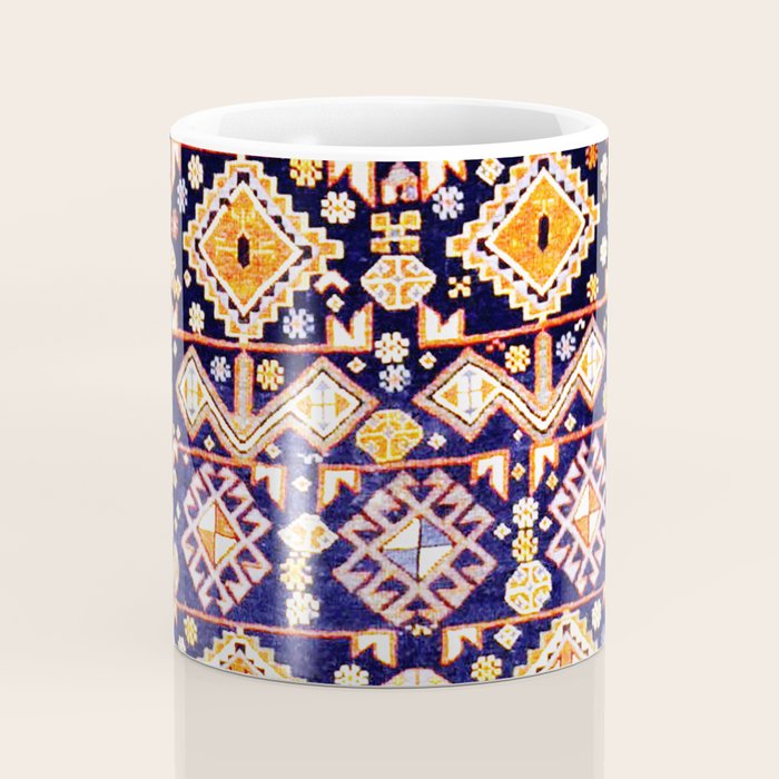 Antique Shirvan Rug With Abstract Peacock Print Coffee Mug Gallery Image 4