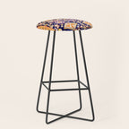 Antique Shirvan Rug With Abstract Peacock Print Stool Gallery Image 1