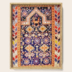 Antique Shirvan Rug With Abstract Peacock Print Serving Tray Gallery Image 1