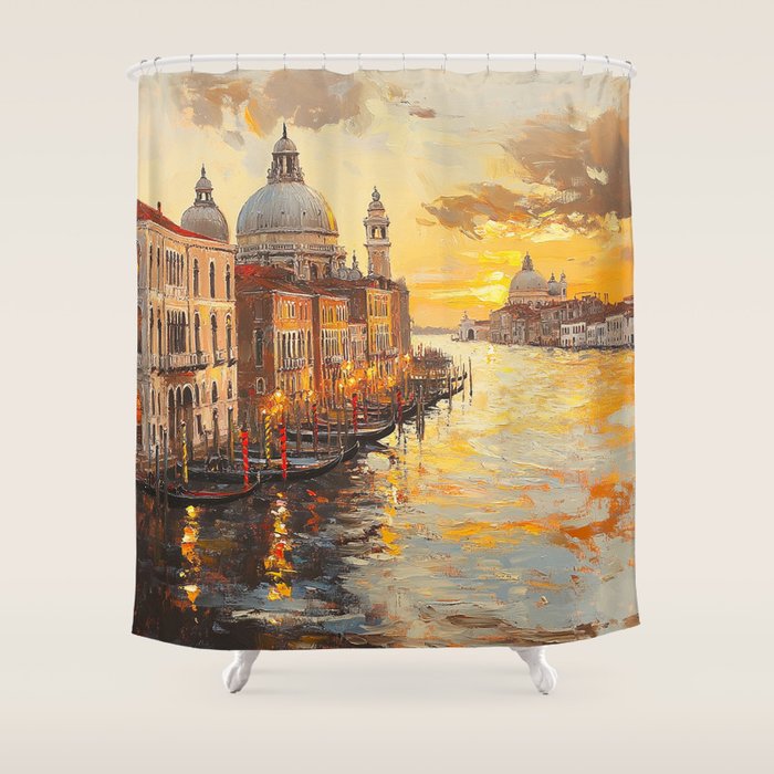 Reflections of a Venetian Dusk Shower Curtain Gallery Image 1