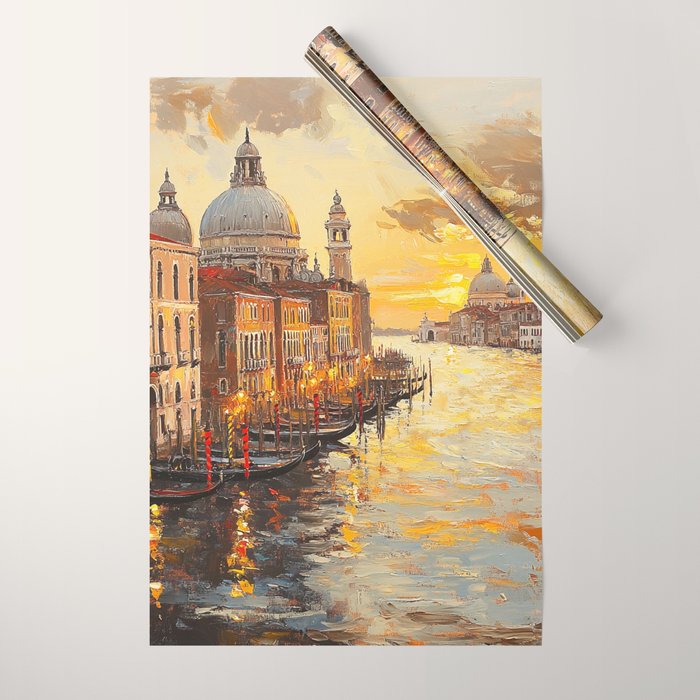 Reflections of a Venetian Dusk Wrapping Paper Gallery Image 1