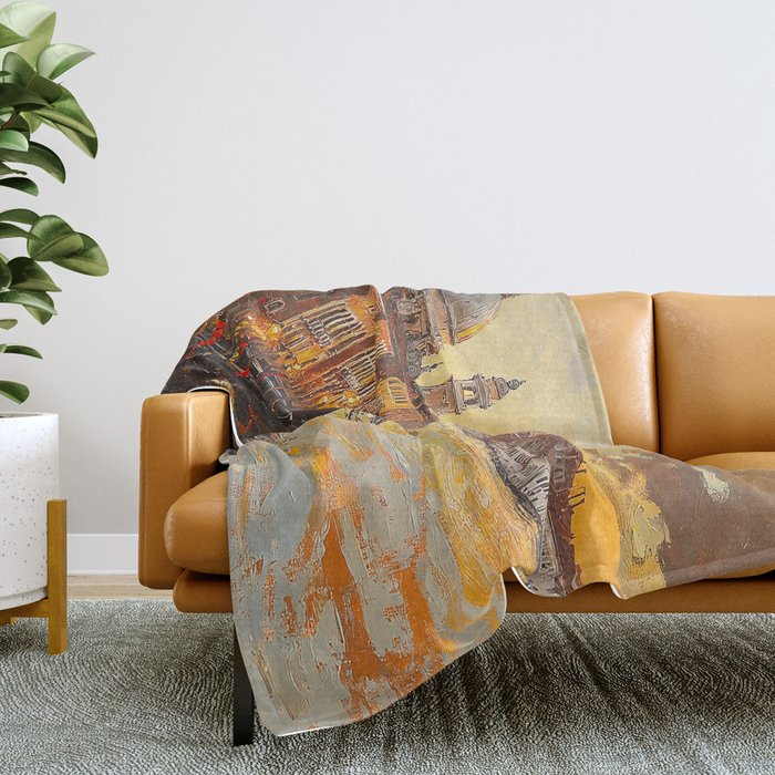 Reflections of a Venetian Dusk Throw Blanket Gallery Image 2