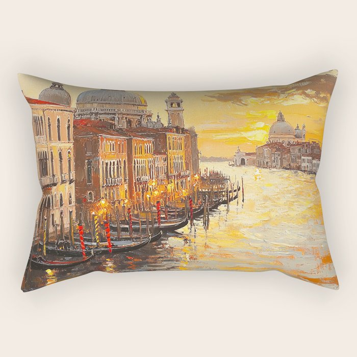 Reflections of a Venetian Dusk Rectangular Pillow Gallery Image 1