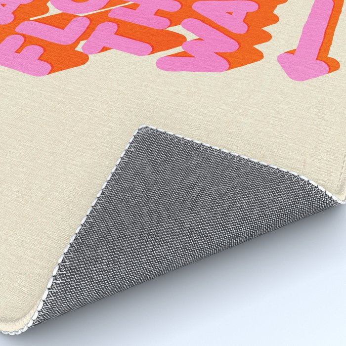 DANCE FLOOR THIS WAY - PINK TYPOGRAPHY Rug Gallery Image 4