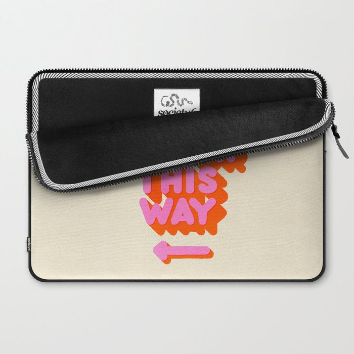 DANCE FLOOR THIS WAY - PINK TYPOGRAPHY Laptop Sleeve Gallery Image 2