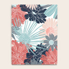 Summer Floral Garden, Coral, Teal and Blue Notebook Gallery Image 4