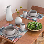 Summer Floral Garden, Coral, Teal and Blue Placemat Gallery Image 2