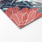 Summer Floral Garden, Coral, Teal and Blue Welcome Mat Gallery Image 2