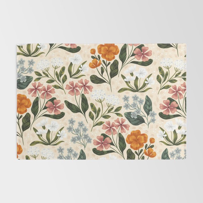 Wild Flowers ~ vol2.  vintage inspired botanical Rug Gallery Image 2