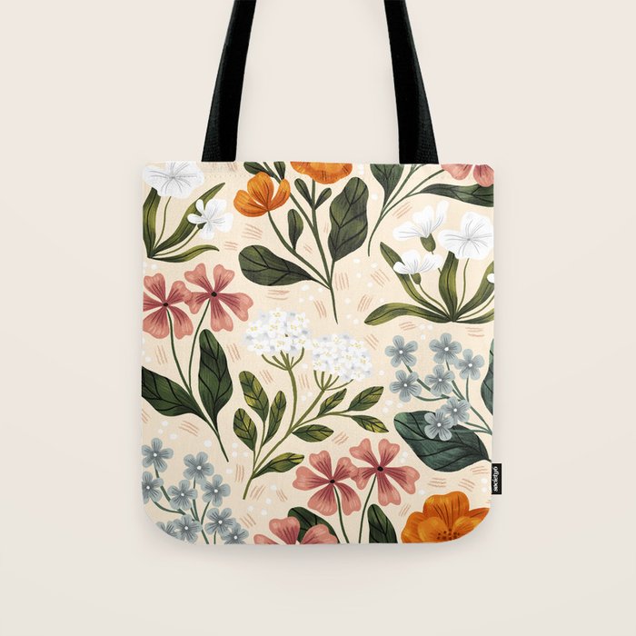 Wild Flowers ~ vol2.  vintage inspired botanical Tote Bag Gallery Image 1