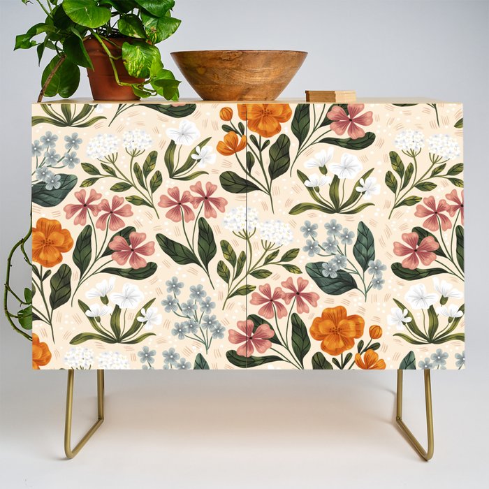 Wild Flowers ~ vol2.  vintage inspired botanical Credenza Gallery Image 1