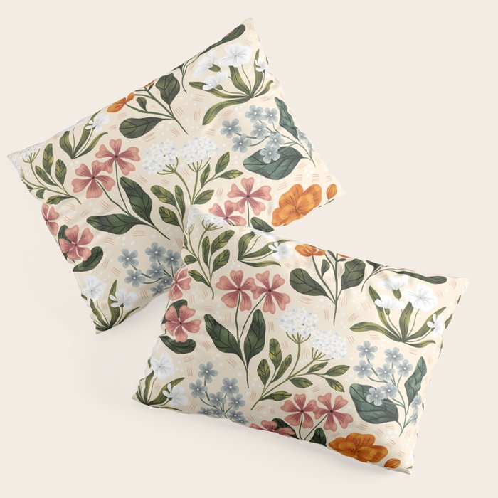 Wild Flowers ~ vol2.  vintage inspired botanical Pillow Sham Gallery Image 3