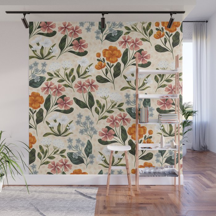 Wild Flowers ~ vol2.  vintage inspired botanical Wall Mural Gallery Image 1