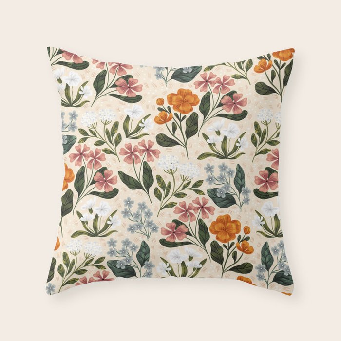 Wild Flowers ~ vol2.  vintage inspired botanical Throw Pillow Gallery Image 6