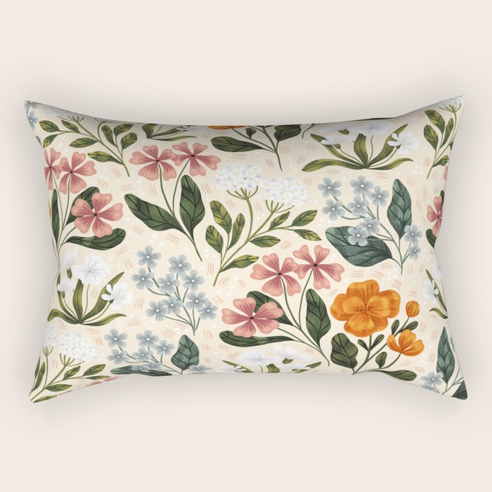 Wild Flowers ~ vol2.  vintage inspired botanical Rectangular Pillow Gallery Image 1