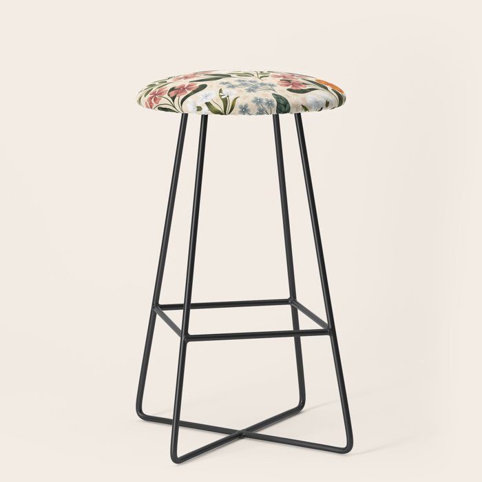 Wild Flowers ~ vol2.  vintage inspired botanical Stool Gallery Image 1