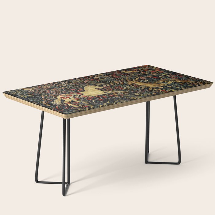 Medieval Unicorn Midnight Floral Garden Coffee Table Gallery Image 1