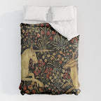 Medieval Unicorn Midnight Floral Garden Comforter Gallery Image 6