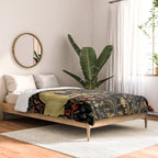 Medieval Unicorn Midnight Floral Garden Comforter Gallery Image 2