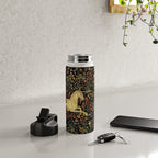 Medieval Unicorn Midnight Floral Garden Water Bottle Gallery Image 4