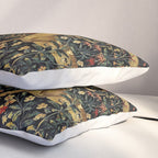 Medieval Unicorn Midnight Floral Garden Pillow Sham Gallery Image 3