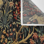 Medieval Unicorn Midnight Floral Garden Wall Tapestry Gallery Image 3