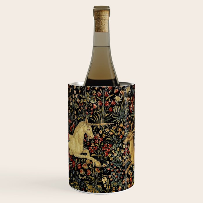 Medieval Unicorn Midnight Floral Garden Wine Chiller Gallery Image 1