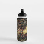 Medieval Unicorn Midnight Floral Garden Water Bottle Gallery Image 3