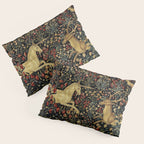 Medieval Unicorn Midnight Floral Garden Pillow Sham Gallery Image 3