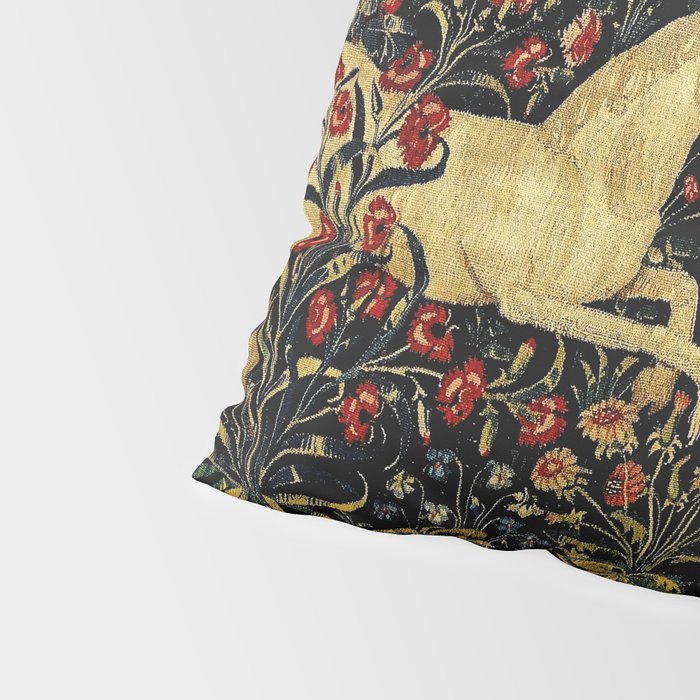 Medieval Unicorn Midnight Floral Garden Pillow Sham Gallery Image 4