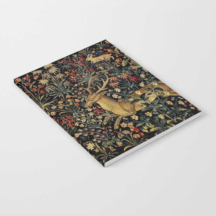 Medieval Unicorn Midnight Floral Garden Notebook Gallery Image 2