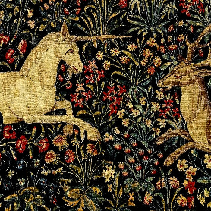 Medieval Unicorn Midnight Floral Garden Coffee Mug Gallery Image 2