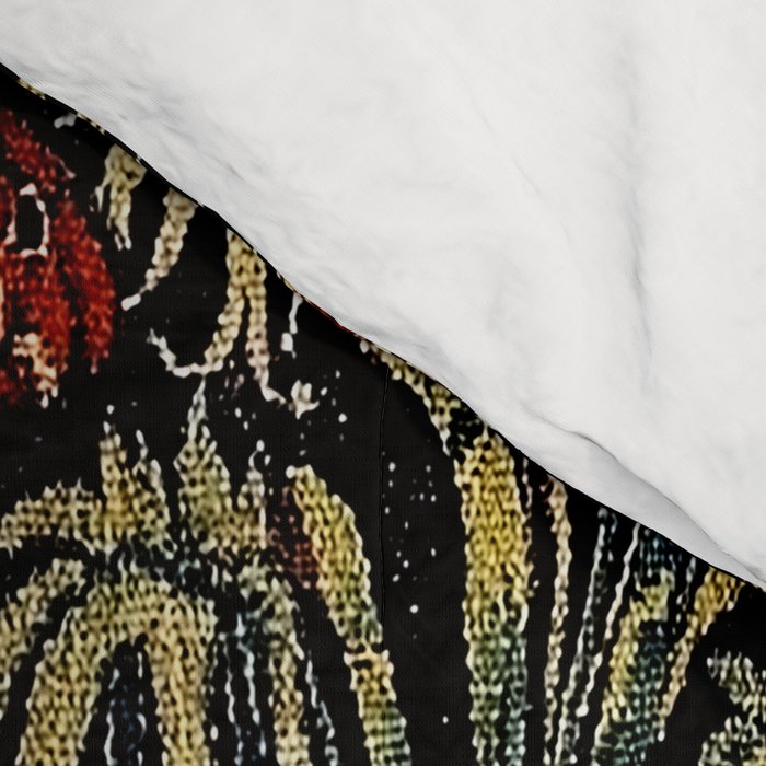 Medieval Unicorn Midnight Floral Garden Comforter Gallery Image 4