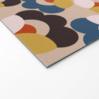 Mod Retro Floral Geometry in Navy Brown and Gold Welcome Mat Gallery Image 2