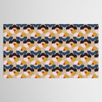 Mod Retro Floral Geometry in Navy Brown and Gold Tablecloth Gallery Image 2
