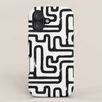 Hand drawn paint brush line pattern iPhone Case Gallery Image 1