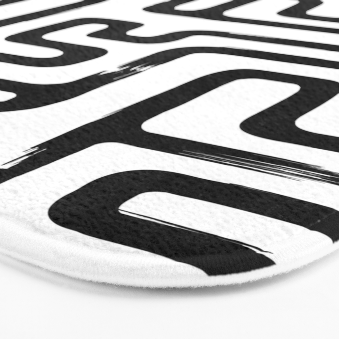 Hand drawn paint brush line pattern Bath Mat Gallery Image 3