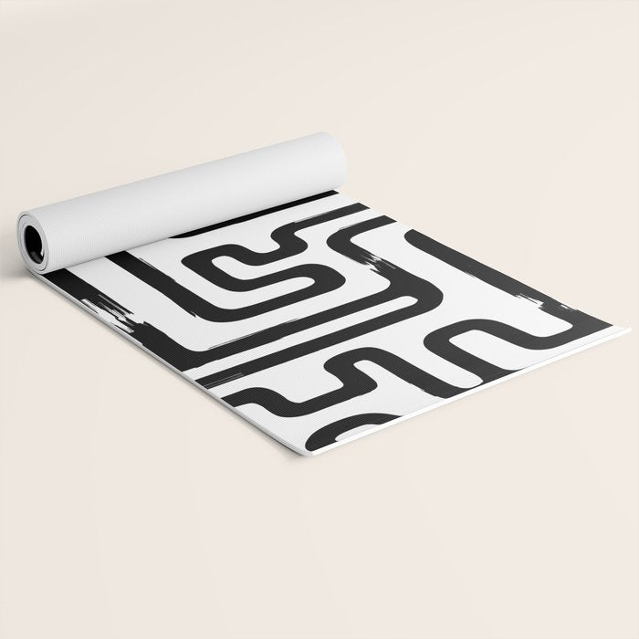 Hand drawn paint brush line pattern Yoga Mat Gallery Image 2