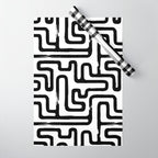 Hand drawn paint brush line pattern Wrapping Paper Gallery Image 1