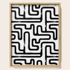 Hand drawn paint brush line pattern Serving Tray Gallery Image 1