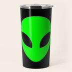 Black and Green Alien Head Shape Travel Mug Gallery Image 1