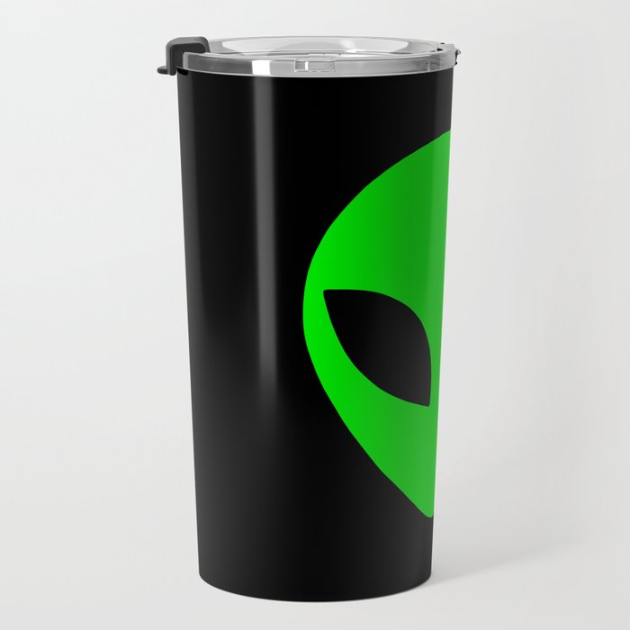 Black and Green Alien Head Shape Travel Mug Gallery Image 3