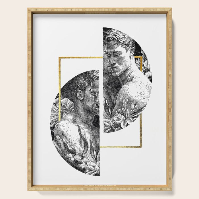 Perspectives NOODOOD painting (gold doesn't print shiny) Serving Tray Gallery Image 1