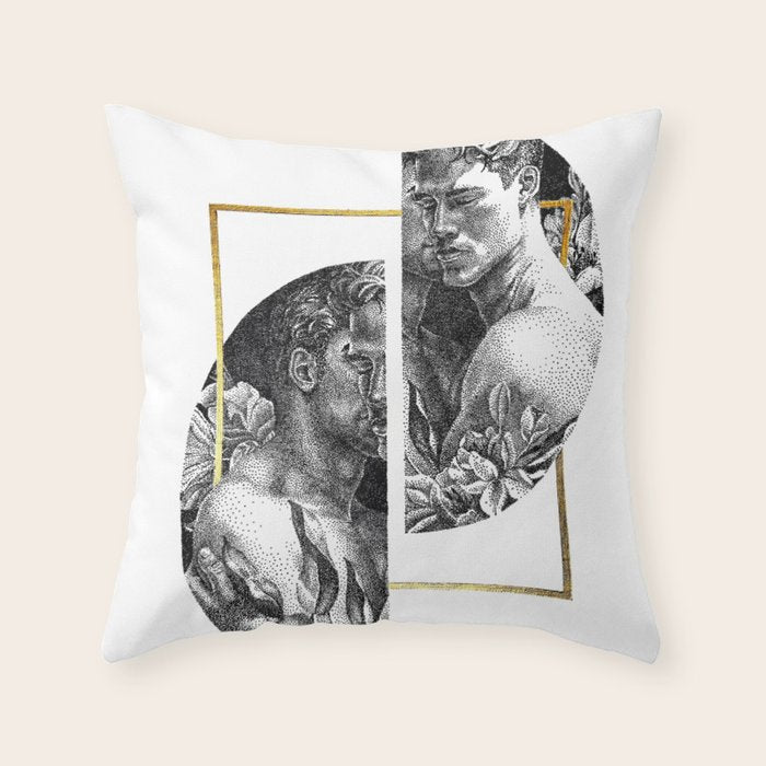 Perspectives NOODOOD painting (gold doesn't print shiny) Throw Pillow Gallery Image 6