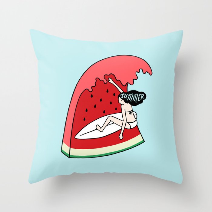 Watermelon Surf Throw Pillow Gallery Image 6