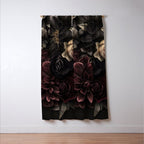 Nocturnal Botanica Moody Baroque Flowers Window Curtain Gallery Image 3