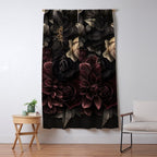 Nocturnal Botanica Moody Baroque Flowers Window Curtain Gallery Image 5